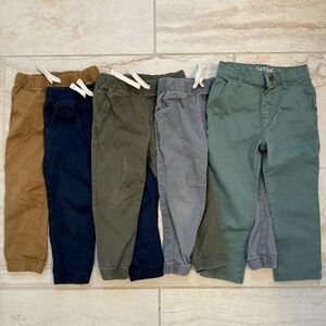Toddler Boy 3T Pants Bundle Cat&Jack Khaki Navy Green Grey & Dress Pant Green